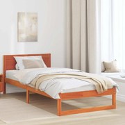 vidaXL Estrutura de Cama Castanho Encerado Madeira Sólida 80 x 200 cm