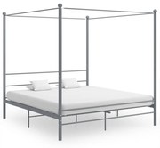 Estrutura de cama com dossel 200x200 cm metal cinzento