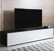 Mueble TV modelo Leiko H2 (160x32cm) color negro y blanco con patas es