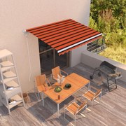 vidaXL Toldo retrátil automático 300x250 cm laranja e castanho