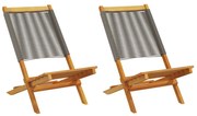 vidaXL Cadeiras de jardim 2 pcs acácia maciça e polipropileno cinzento