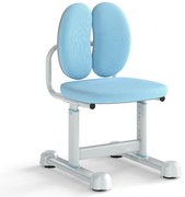 Cadeira de mesa infantil, cadeira de estudo com suporte lombar duplo e altura ajustável, cadeira de computador acolchoada, cinza