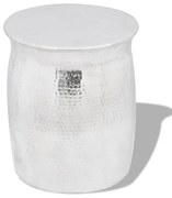 vidaXL Mesa de apoio/banco em alumínio martelado, prateado