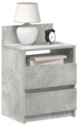 vidaXL Mesa de cabeceira com 2 gavetas 40x33x60 cm cinzento cimento