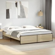 vidaXL Estrutura de cama 200x200 cm derivados madeira/metal