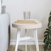 vidaXL Tampo de mesa redondo Ø30x3 cm madeira de pinho maciça branco