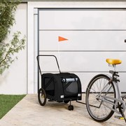 vidaXL Reboque bicicleta p/ animais tecido oxford/ferro preto