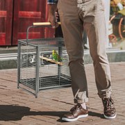 Gaiola para Pássaros Portátil com 2 Poleiros de Madeira Comedouros de Aço Inoxidável e Bandeja Amovível 48x38x47,8 cm Preto