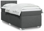 vidaXL Cama com molas/colchão 80x200 cm tecido cinzento-escuro
