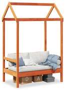 vidaXL Banco com telhado 117,5x70x176,5 cm pinho maciço castanho-mel