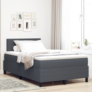 Cama Box Spring com Colchão Cinza Escuro 120x200 cm Tecido de Corduroy