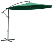 Outsunny Tenda Jardim Inclinável Excêntrica Manivela Φ300x260cm Verde Proteção Solar Cobertura Exterior | Aosom Portugal