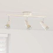 vidaXL Spotlight de Teto 3 Vias Ajustáveis Níquel Escovado GU10