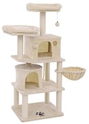 Árvore para gatos FEANDREA, torre alta para gatos, 2 cavernas, bege PCT90M