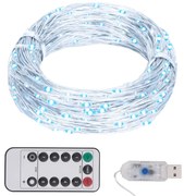 Cordão de luzes com 150 LED 15 m branco frio