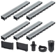 vidaXL Canais de drenagem 6 pcs aço galvanizado 6 m