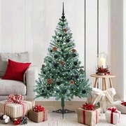 vidaXL Árvore de Natal Artificial com 150 LEDs Verde 150 cm PVC e Aço