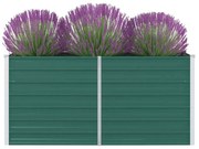 vidaXL Canteiro de jardim elevado 160x80x77cm aço galvanizado verde
