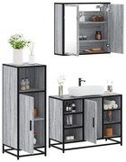 vidaXL 3 pcs Conjunto móveis casa de banho madeira proc. cinza sonoma