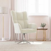 vidaXL Cadeira de descanso veludo branco nata