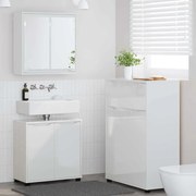 vidaXL Conjunto de Móveis para Banheiro Manual 3 pcs Branco Brilhante