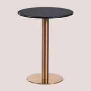 Mesa De Bar Redonda Em Mármore Cosmopolitan Preto & Ø60 Cm & Oro Rosa - Sklum