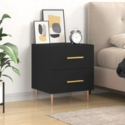 vidaXL Mesa de cabeceira 40x35x47,5 cm derivados de madeira preto