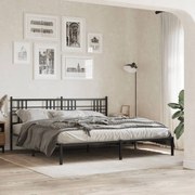 vidaXL Estrutura de cama com cabeceira 200x200 cm metal preto