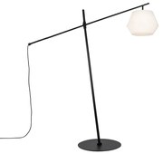 Candeeiro de pé design para exterior preto com abajur branco IP44 - Robbert Design