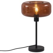 Candeeiro de Mesa Retro Preto com Vidro Bronze - Bizle Retro