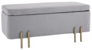 HOMCOM Banco Pé de Cama para Dormitório 70L em Veludo Pés de Metal para Entrada Sala de Estar 100x40x42 cm Cinza Claro | Aosom Portugal