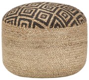 vidaXL Pufe artesanal 45x30 cm juta preto