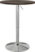 HOMCOM Mesa Alta Cozinha Mesa Alta Bar Redonda para 2 Pessoas Altura Ajustável Tampo Giratório 360° 60x60x91 cm Nogueira | Aosom Portugal