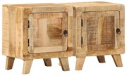 vidaXL Mesas de cabeceira 2 pcs 40x32x46 cm mangueira áspera maciça