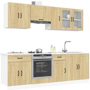 8 peças armário de cozinha conjunto Kalmar sonoma carvalho