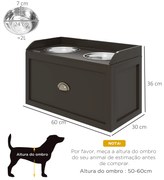 PawHut Comedouro Elevado para Cães Comedouro para Cães com 2 Tigelas 2