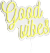 Luz de parede néon amarela incluindo LED - Good Vibes