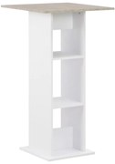 vidaXL Mesa de bar 60x60x110 cm branco e cinzento cimento