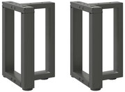 vidaXL Pés para mesa de centro em forma de T, 2 peças, antracite, 28x25x(42-43) cm, aço