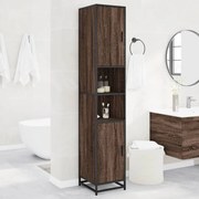vidaXL Armário de WC derivados de madeira/metal carvalho castanho