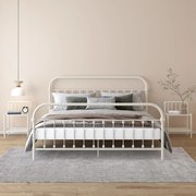 vidaXL Mesas de cabeceira 2 pcs metal branco e vidro transparente