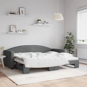 vidaXL Sofá-cama com gavetão 90x200 cm tecido cinzento-escuro