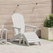 vidaXL Cadeira Adirondack Branca com apoio para os pés