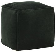 vidaXL Pufe em veludo de algodão 40x40x40 cm verde floresta