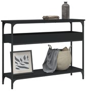 vidaXL Mesa consola c/ prateleira 100x29x75 cm derivados madeira preto