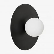 Aplique De Parede Em Ferro E Vidro Anine Preto & Ø30 Cm - Sklum