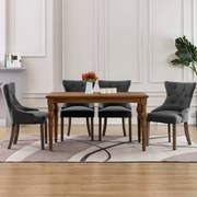vidaXL Cadeiras de jantar 4 pcs tecido cinzento