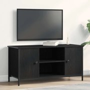 Armário de TV vidaXL Carvalho Preto 100x40x50 cm Madeira e Aço