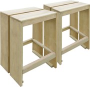 vidaXL Bancos de bar para exterior 2 pcs pinho impregnado