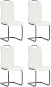 vidaXL Cadeiras de jantar cantilever 4 pcs couro artificial branco